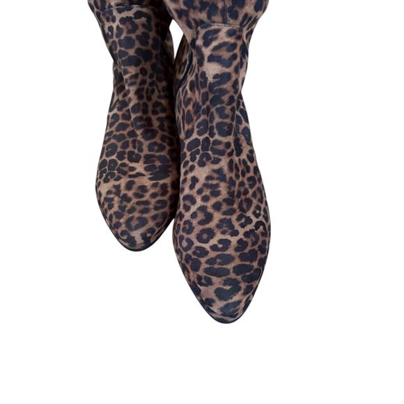 Marc Fisher (NWOT) Lully Leopard Over The Knee Block Heel Side Zip Boot sz 8 - Picture 4 of 13